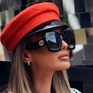 Gucci GG0053S 001 54mm Square Black Women Sunglasses with Light Grey Lens